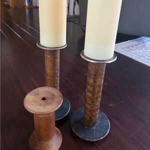 Antique bobbins set of 3